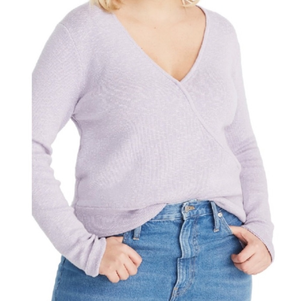 Madewell lavender wrap sweater